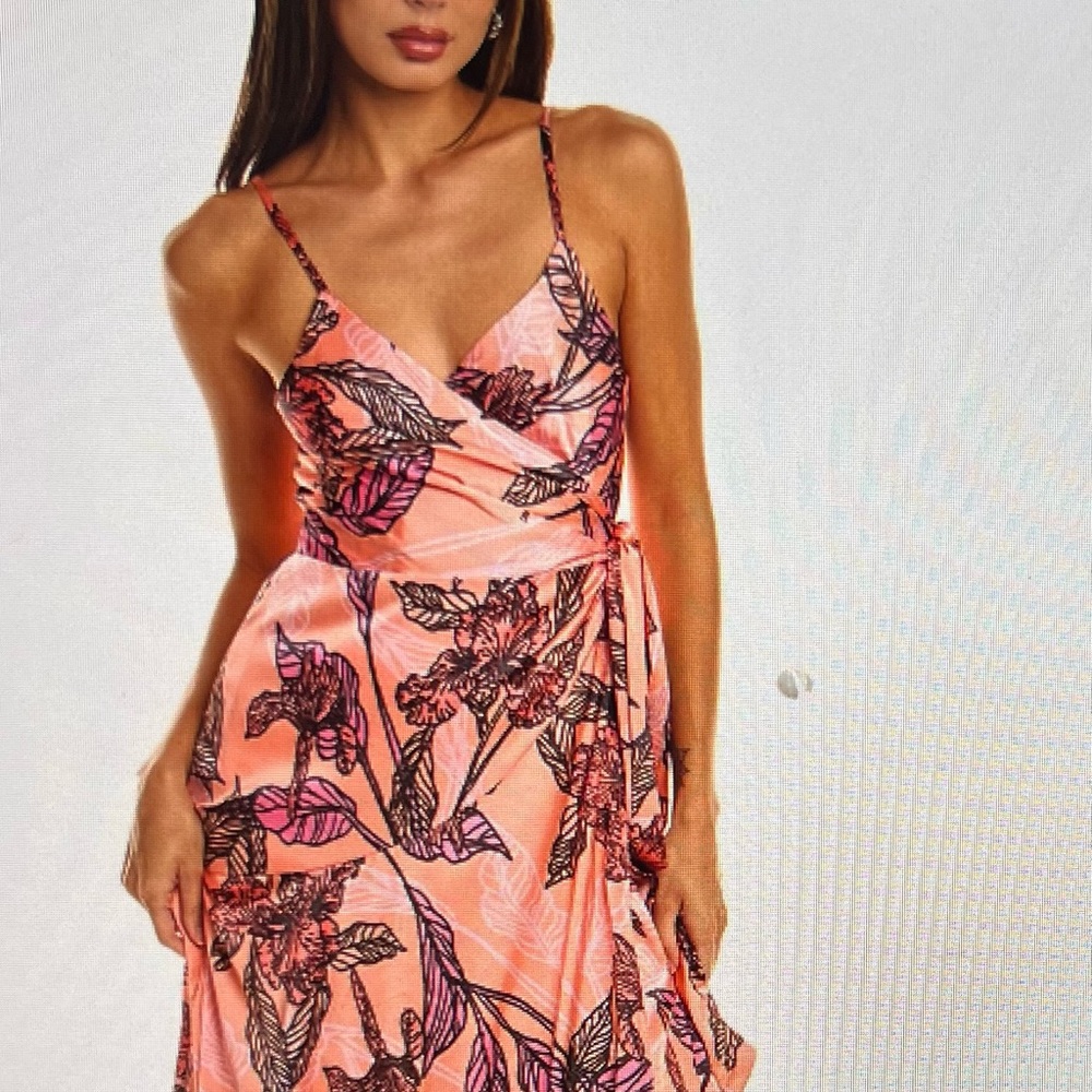 NWT HUTCH Alden satin wrap maxi dress